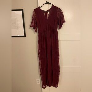 Pinkblush maternity lace maxi dress